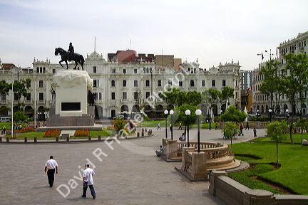 Plaza San Martin located within the Historic Centre of Lima, Peru.