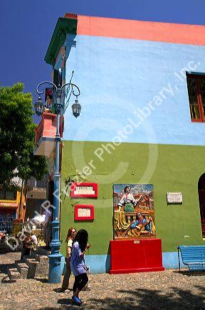 Colorful buildings in the La Boca area of Buenos Aires, Argentina.