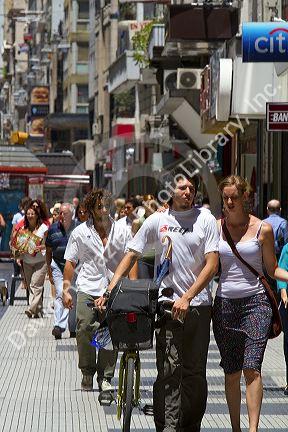 Pedestians on Florida Street in the Retiro barrio of Buenos Aires, Argentina.