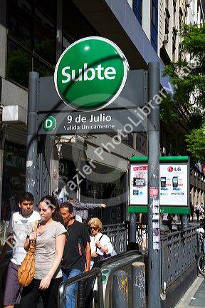 Metro entrance in Buenos Aires, Argentina.
