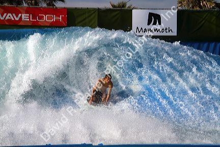 Artificially generated wave machine at Mission Beach, San Diego, California, USA.