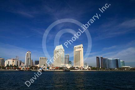 Cityscape and harbor at San Diego, California, USA.