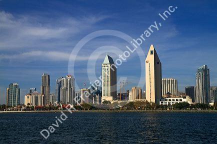 Cityscape and harbor at San Diego, California, USA.