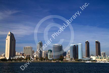 Cityscape and harbor at San Diego, California, USA.