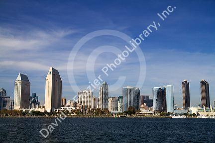 Cityscape and harbor at San Diego, California, USA.