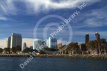 Cityscape and harbor at San Diego, California, USA.
