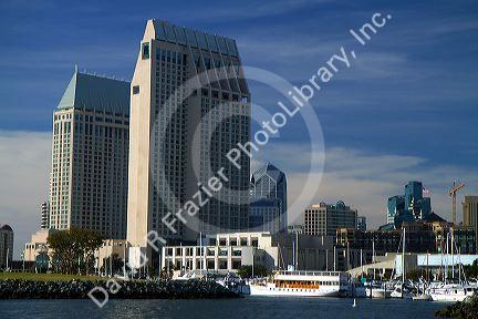 Cityscape and harbor at San Diego, California, USA.