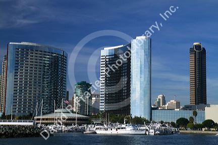 Cityscape and harbor at San Diego, California, USA.