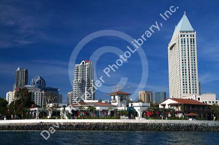 Waterfront hotels at San Diego, California, USA.