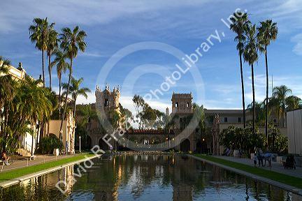 Reflection Pond in the El Prado area of Balboa Park, San Diego, California, USA.