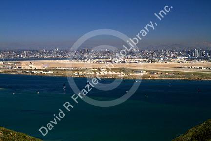 Scenic view of San Diego and Coronado Island from Point Loma, California, USA.