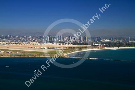 Scenic view of San Diego and Coronado Island from Point Loma, California, USA.