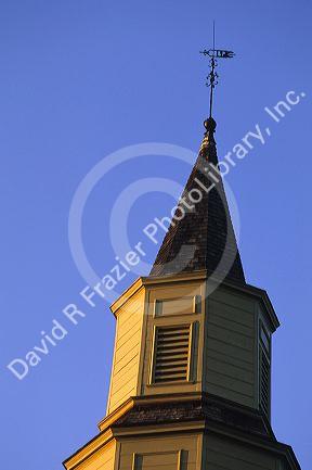 Church steeple in colonial Williamsburg, Virginia.