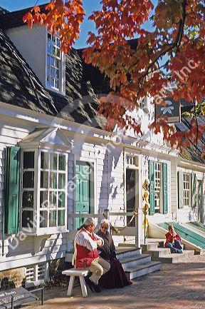 Street scene in colonial Williamsburg, Virginia.