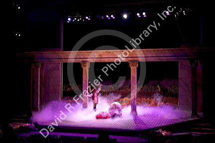 Performance at the outdoor amphitheater of the Idaho Shakespeare Festival located in Boise, Idaho, USA.