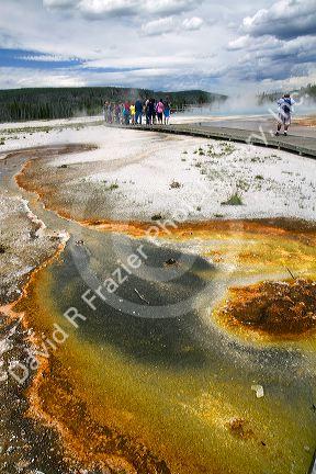 Emerald Pool at Black Sand Basin in Yellowstone National Park, Wyoming, USA.