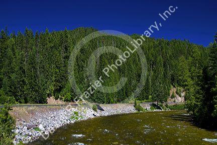 The Lochsa River along US-12 in north central Idaho, USA.