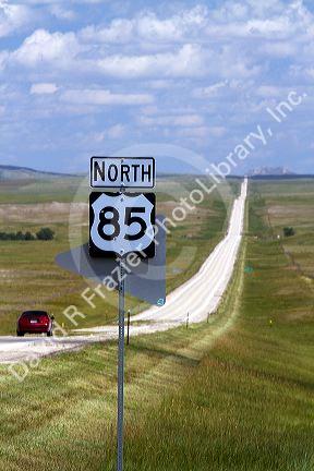 Highway 85 north road sign, South Dakota, USA.