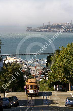 Powell and Market line cable car in San Francisco, California, USA.