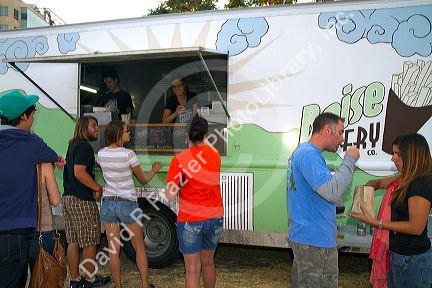 Food truck ralley in Boise, Idaho, USA.