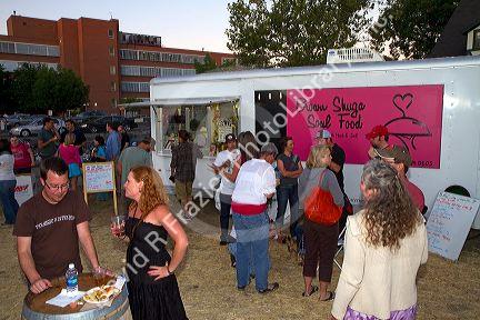 Food truck ralley in Boise, Idaho, USA.