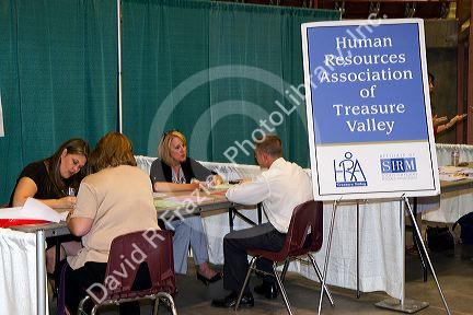 Job fair in Nampa, Idaho, USA.