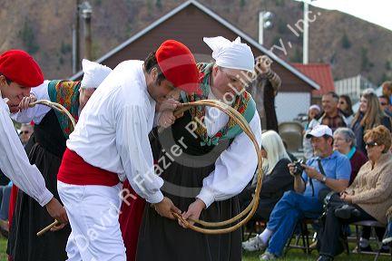 The Oinkari Basque Dancers perform at the Trailing of the Sheep Festival in Hailey, Idaho, USA.