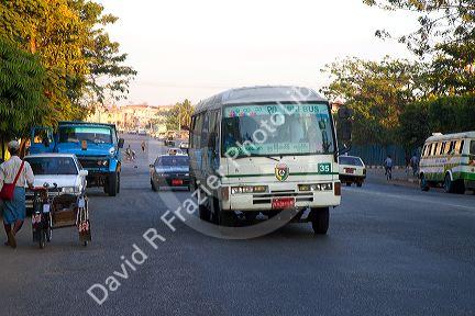 Street scene in (Rangoon) Yangon, (Burma) Myanmar.