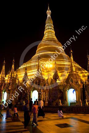 The Shwedagon Paya located in (Rangoon)Yangon, (Burma) Myanmar.
