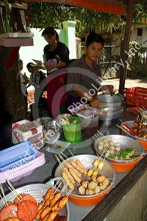 Street food vendor in (Rangoon) Yangon, (Burma) Myanmar.