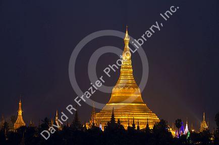 The Shwedagon Paya located in (Rangoon)Yangon, (Burma) Myanmar.