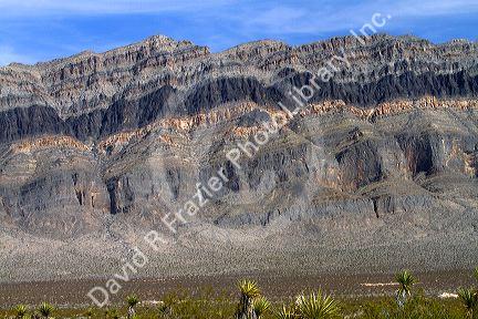 Strata rock along U.S. 93 northeast of Las Vegas, Nevada, USA.