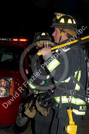 Firefighters respond to an emergency in Boise, Idaho, USA.