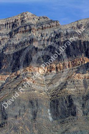 Strata rock along U.S. 93 northeast of Las Vegas, Nevada, USA.