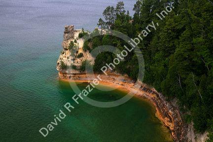 Miners' Castle at Pictured Rocks National Lakeshore located on the shore of Lake Superior in the Upper Peninsula of Michigan, USA.