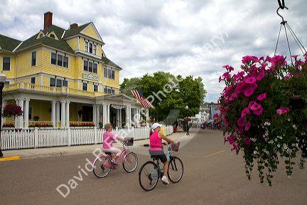 The Windermere Hotel located on Main Street on Mackinac Island located in Lake Huron, Michigan, USA.