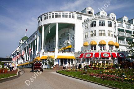 The Grand Hotel on Mackinac Island located in Lake Huron, Michigan, USA.