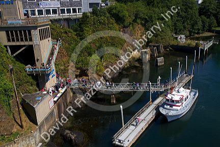 Sport fishing boat docked at Depoe Bay, Oregon, USA.