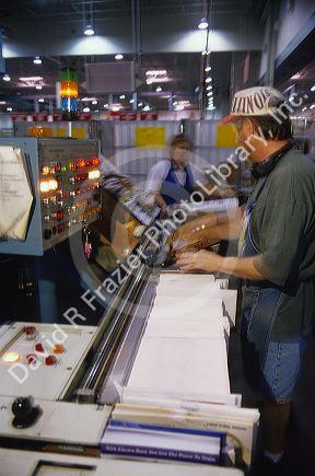 Optical character reader at the regional united states postal service mail facility in Boise, Idaho.
