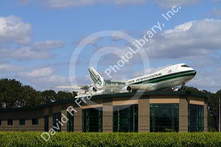 Exterior of the Evergreen Wings and Waves Waterpark located in McMinnville, Oregon, USA.