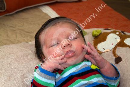 Crying infant boy in Boise, Idaho, USA. MR
