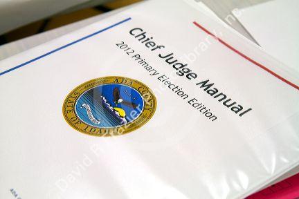Chief Judge Manual, a guidbook for election workers in Boise, Idaho, USA.