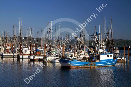 Waterfront and harbor at Yaquina Bay in Newport, Oregon, USA.
