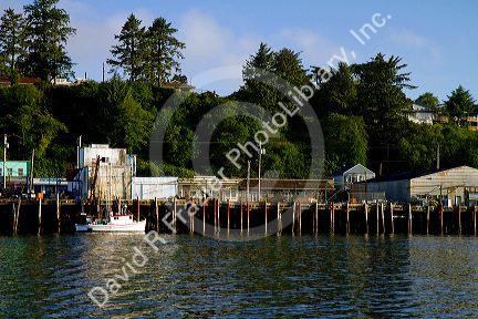 Waterfront and harbor at Yaquina Bay in Newport, Oregon, USA.