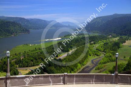 View of the Columbia River Gorge from a vista point east of Portland, Oregon, USA.