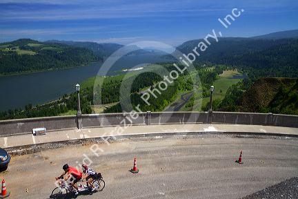 View of the Columbia River Gorge from a vista point east of Portland, Oregon, USA.
