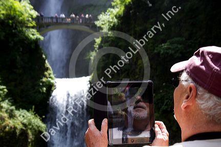 Multnomah Falls located east of Troutdale, Oregon, USA.