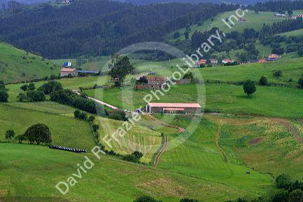 Spanish countryside near San Vicente de al Barquera, Cantabria, Spain.