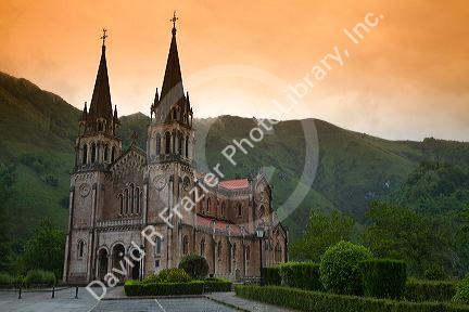 Santa Maria basilica located in Covadonga, Asturias, Spain.