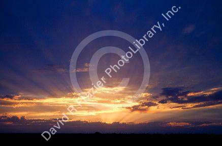 Sunset near Burley, Idaho, USA.